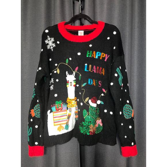 Ugly Christmas Sweater Xmas Size Large Llama - Picture 1 of 3